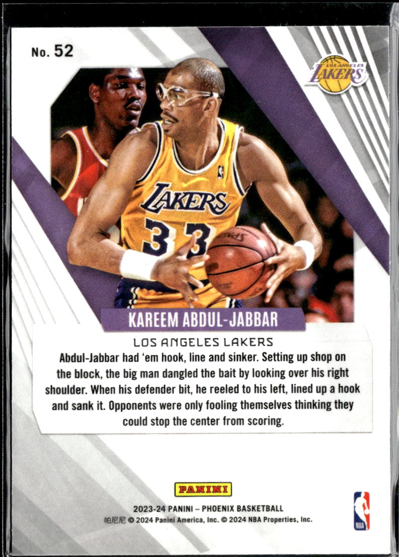 Kareem Abdul-Jabbar 2023-24 Phoenix Teal Velocity Prizm Los Angeles Lakers
