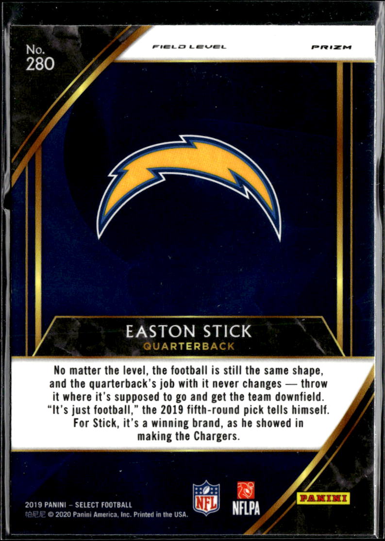 Easton Stick 2019 Select Field Level Silver Prizm Rookie RC Los Angeles Chargers