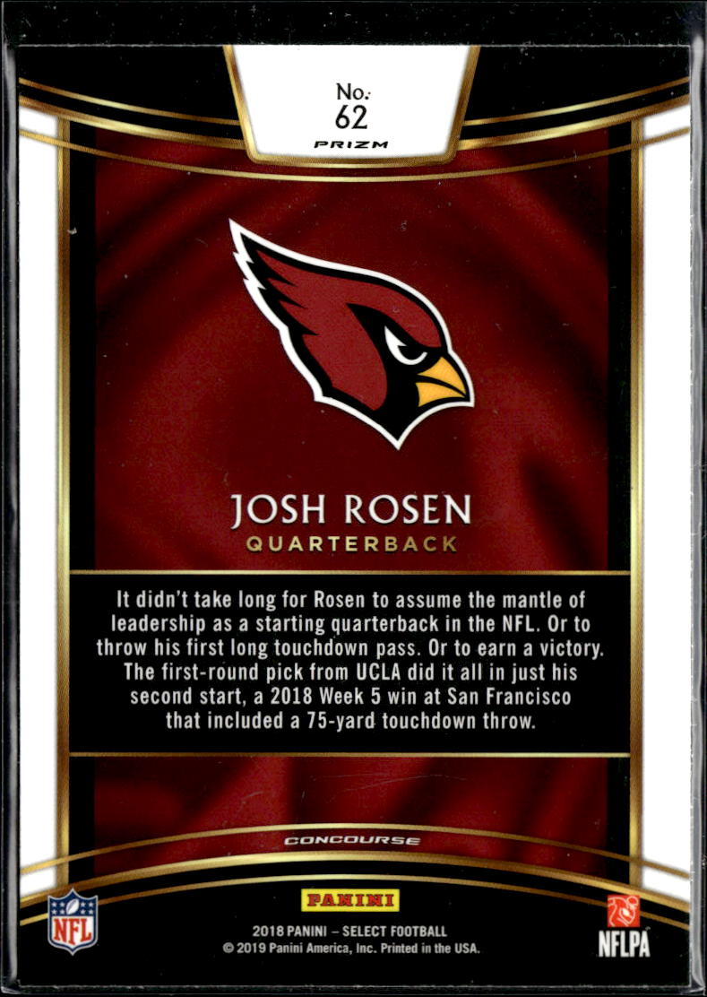Josh Rosen 2018 Select Silver Prizm Rookie RC Arizona Cardinals