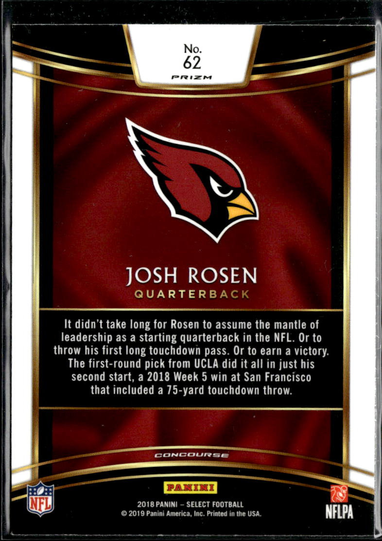 Josh Rosen 2018 Select Silver Prizm Rookie RC Arizona Cardinals