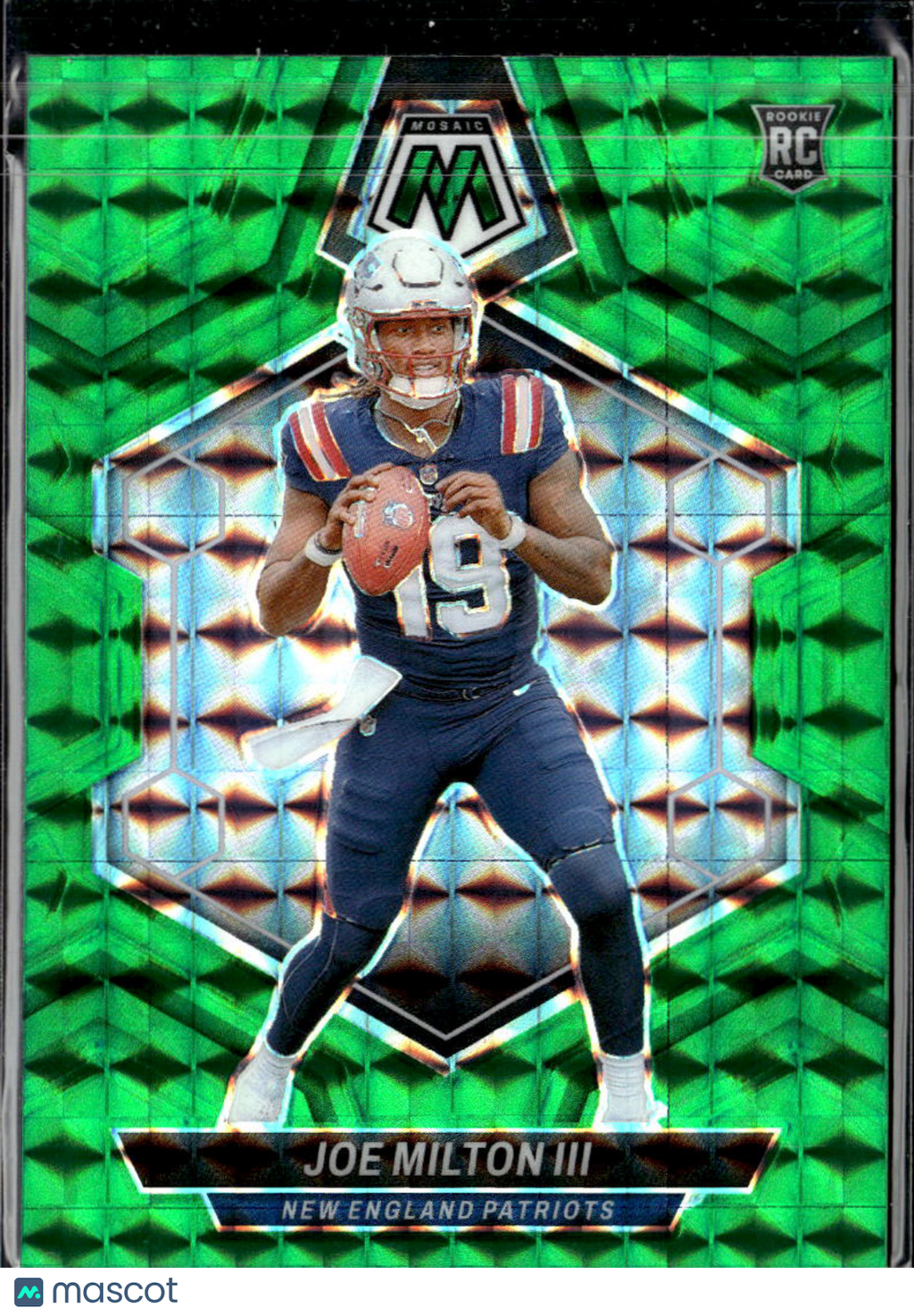 Joe Milton III 2024 Mosaic Rookie RC Green New England Patriots