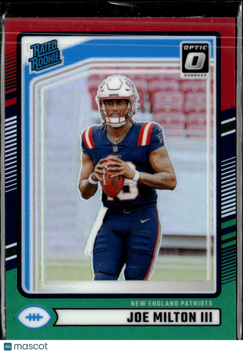 Joe Milton III 2024 Optic Rated Rookie Red Green New England Patriots