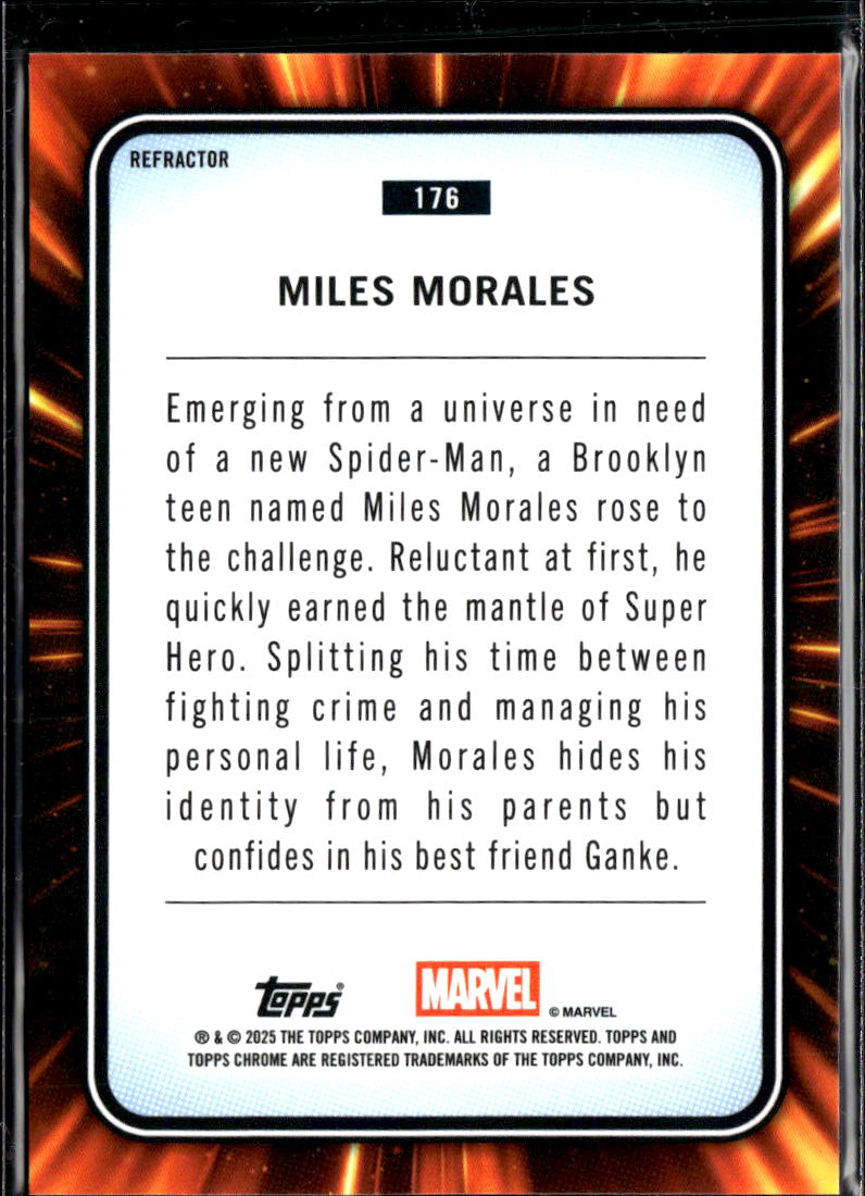 Miles Morales 2025 Topps Chrome Marvel Refractor  #176