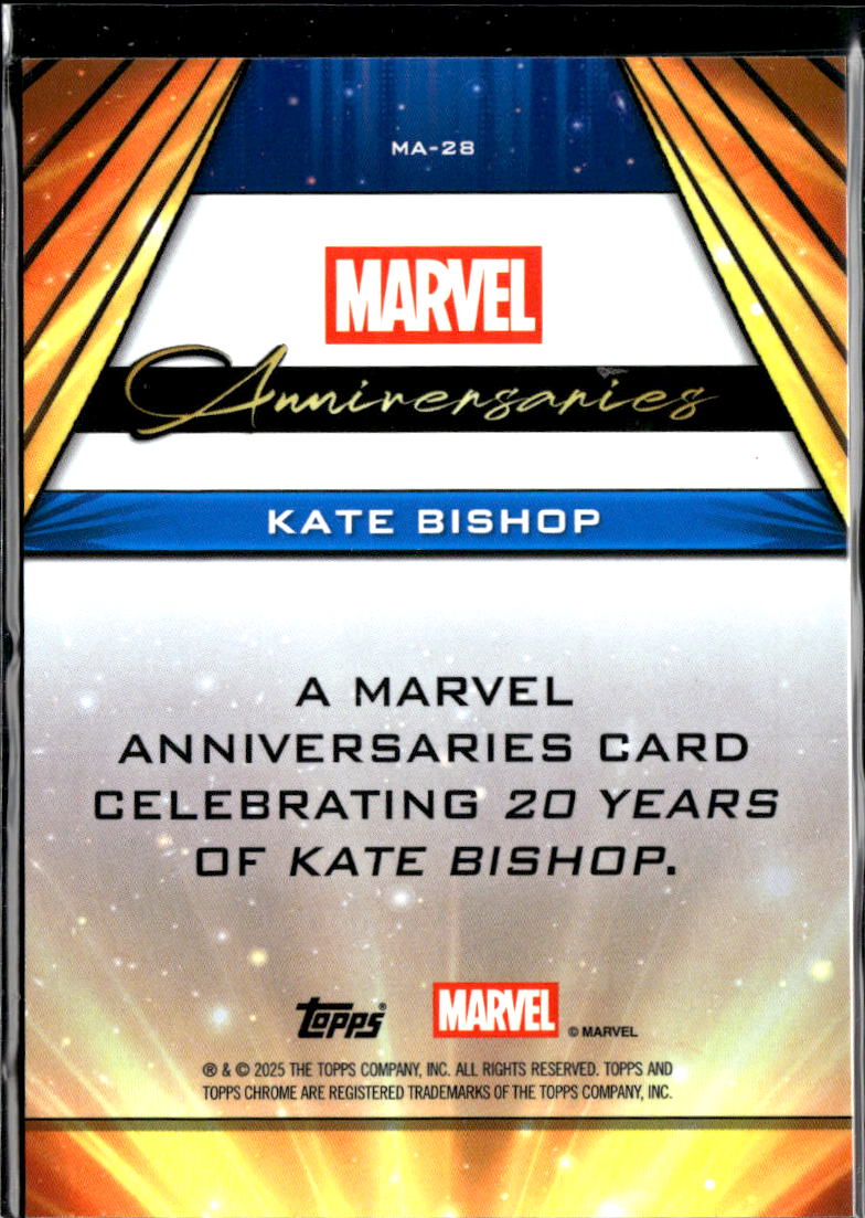 Kate Bishop 2025 Topps Chrome Marvel Anniversaries #MA-28