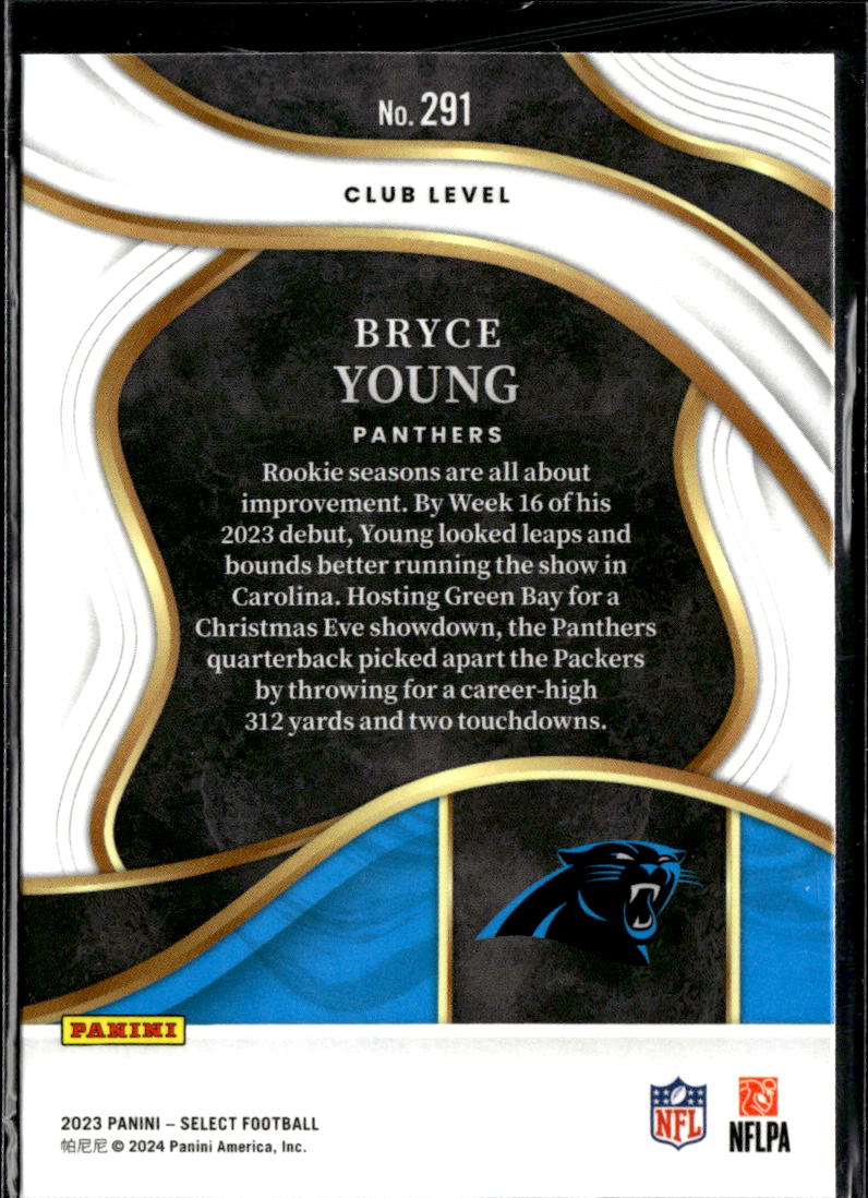 Bryce Young 2023 Select Club Level Rookie RC Carolina Panthers