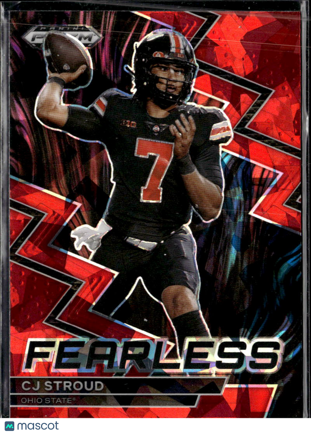 CJ Stroud 2023 Prizm Draft Picks Fearless Red Ice RC Ohio State Buckeyes