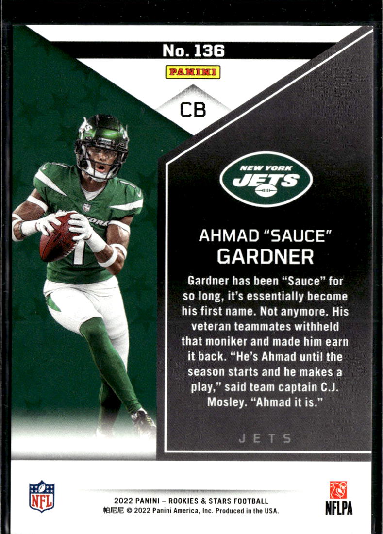 Ahmad "Sauce" Gardner 2022 Rookies & Stars Orange RC /175 New York Jets