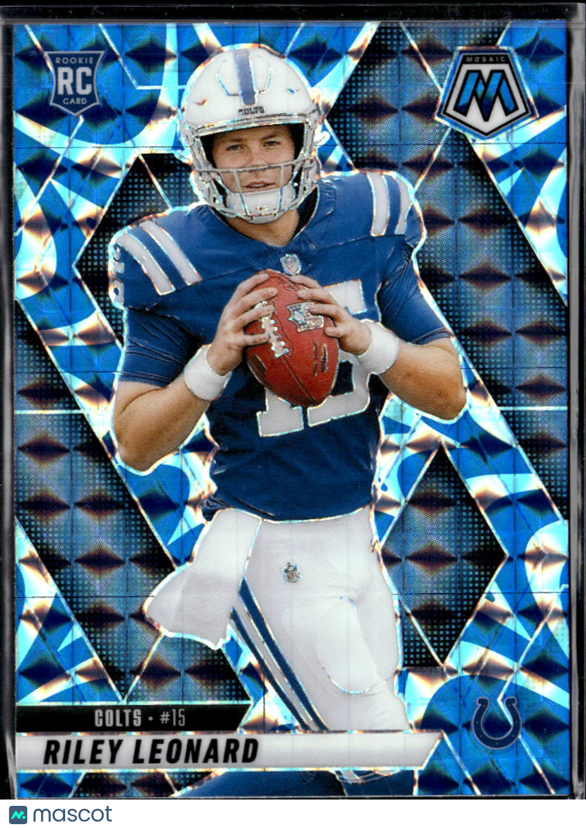 Riley Leonard 2025 Mosaic RC Blue Reactive Rookie Indianapolis Colts