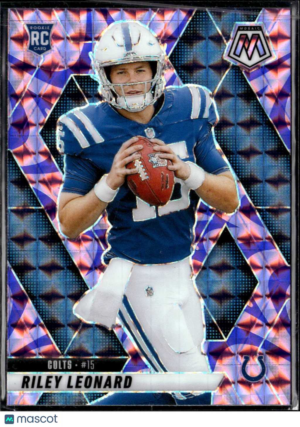 Riley Leonard 2025 Mosaic Purple Reactive Rookie RC Indianapolis Colts