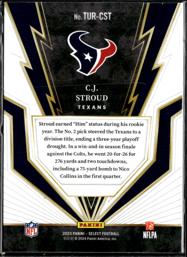 C.J. Stroud 2023 Select Turbo Charged Rookie RC Houston Texans