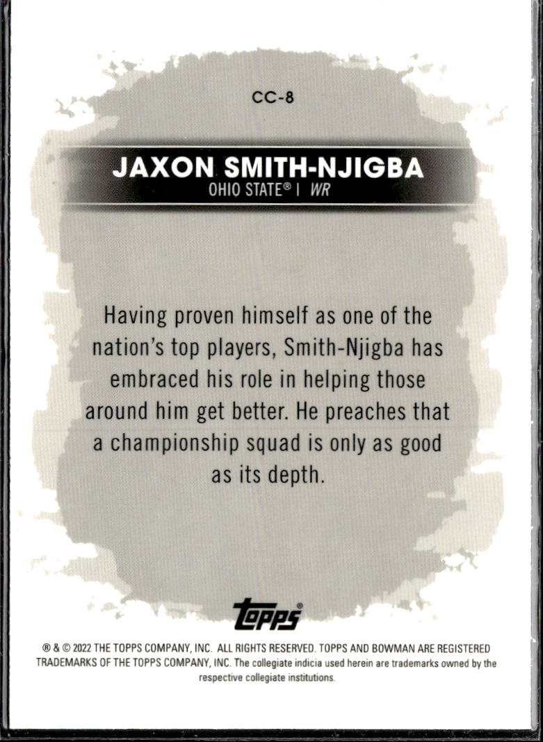 Jaxon Smith-Njigba 2022 Bowman's Best Campus Captains Rookie Ohio State Buckeyes