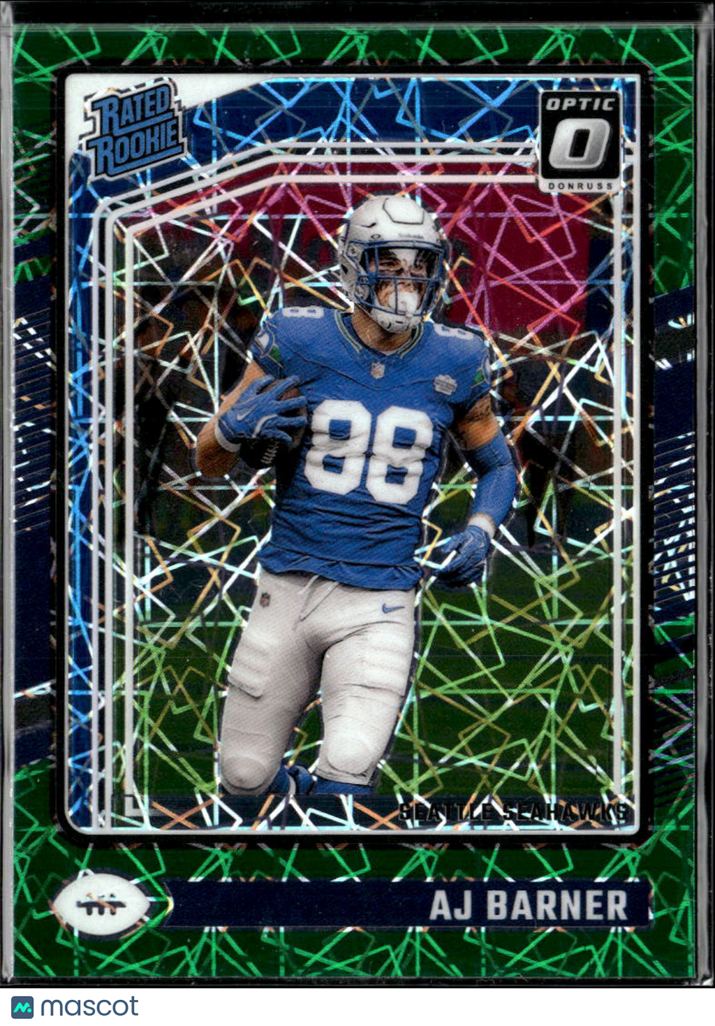 AJ Barner 2024 Optic Rated Rookie Green Velocity Seattle Seahawks