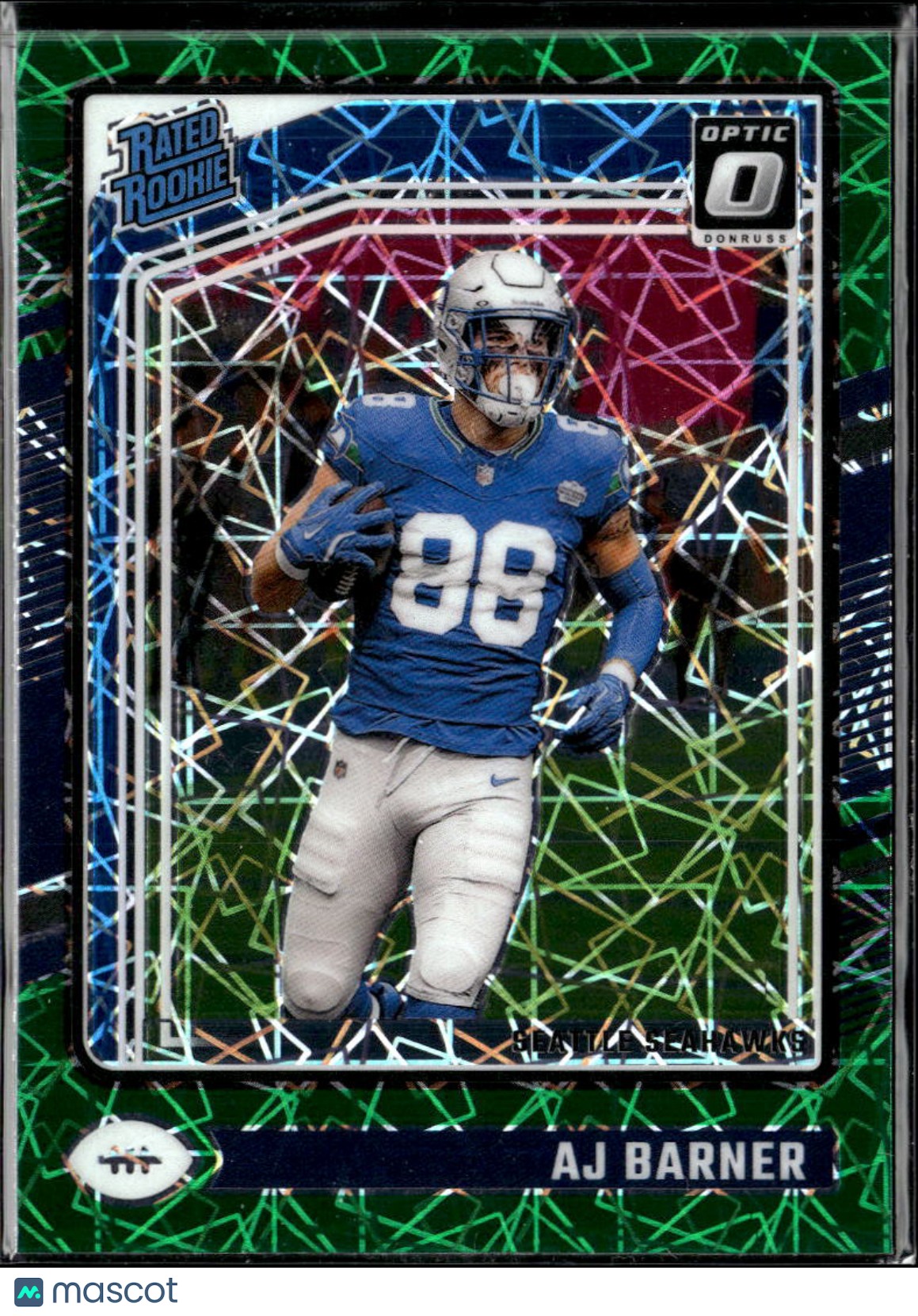 AJ Barner 2024 Optic Rated Rookie Green Velocity Seattle Seahawks