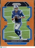 Jared Goff 2021 Panini Prizm Orange Prizm 123/249 Detroit Lions