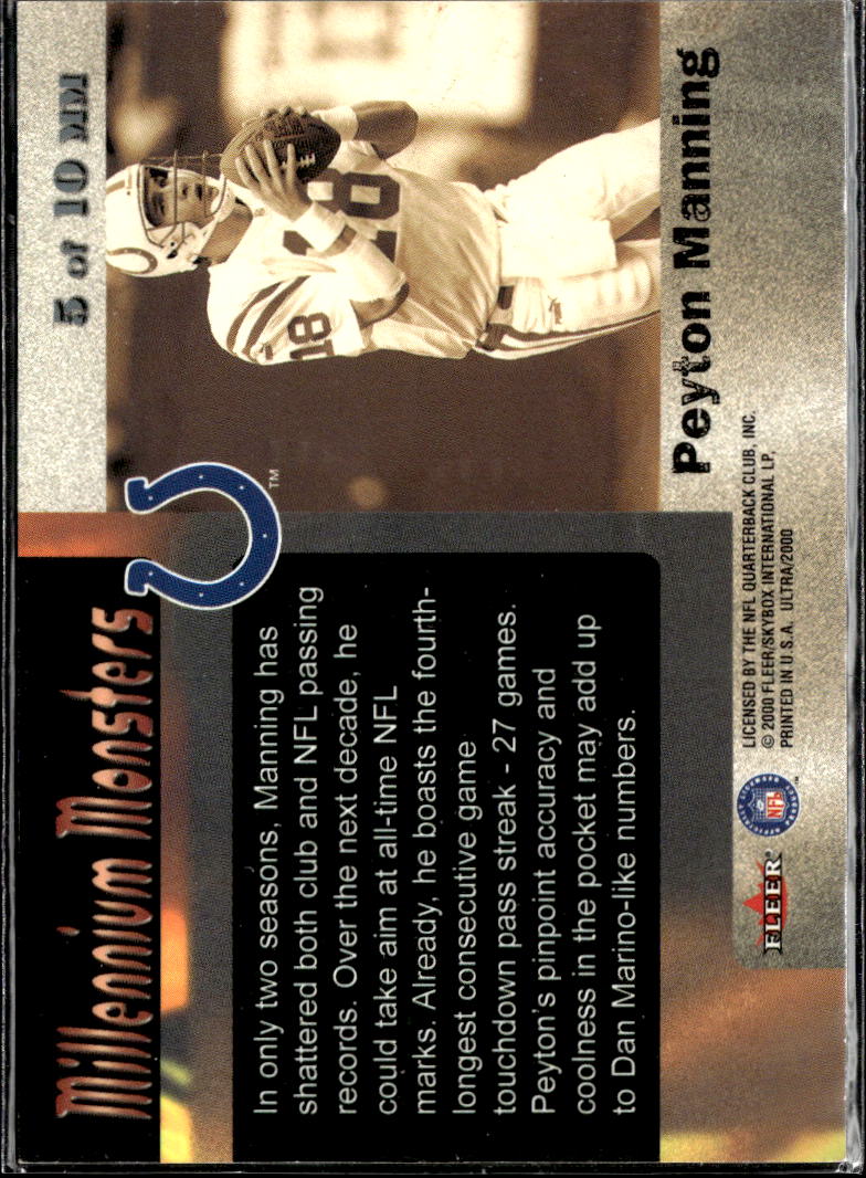 Peyton Manning 2000 Fleer Ultra Millennium Monsters Indianapolis Colts