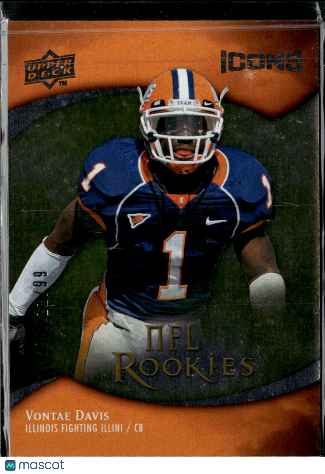 Vontae Davis 2009 Upper Deck Icons Rookie RC /99 Illinois Fighting Illini