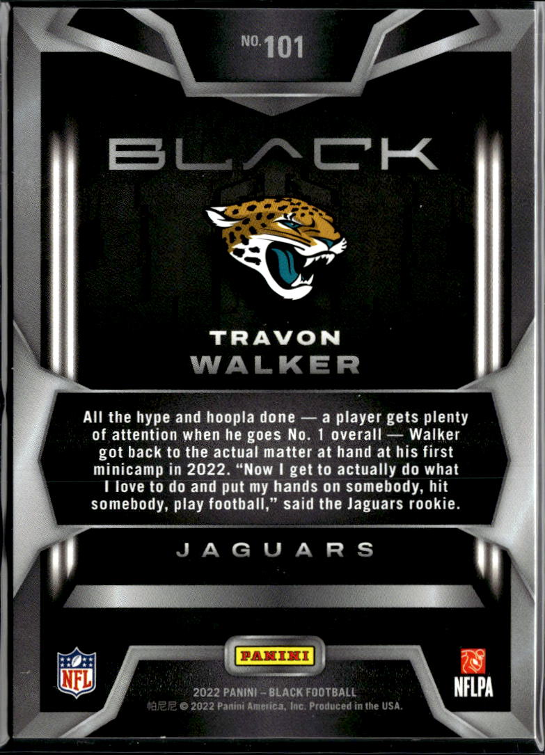 Travon Walker 2022 Panini Black Rookie RC /75 Jacksonville Jaguars