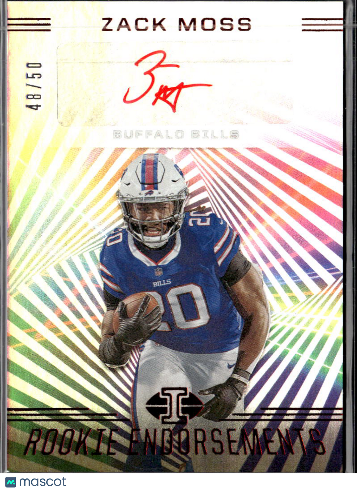 Zack Moss 2020 Illusions Auto Autograph RC 48/50 Buffalo Bills