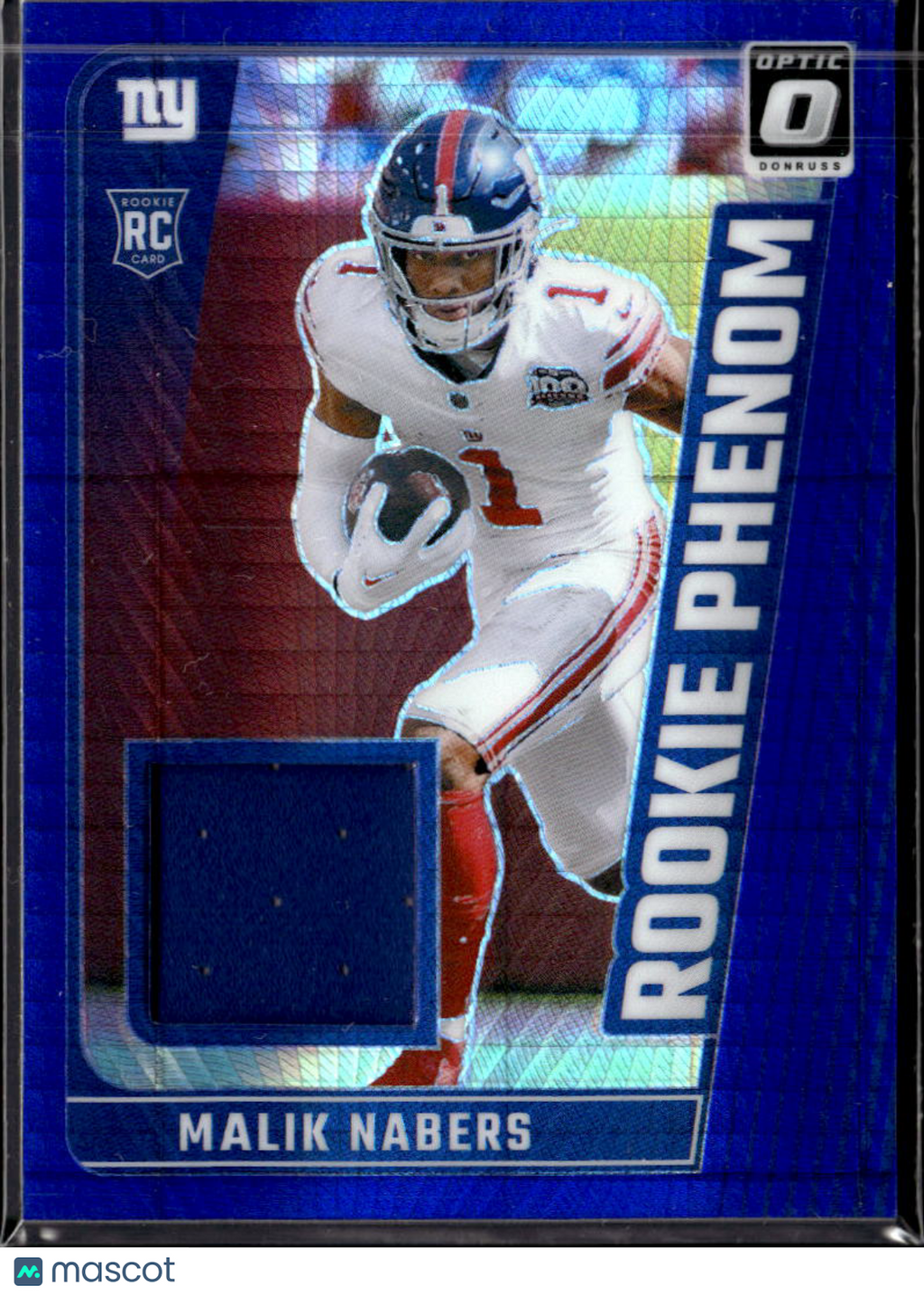 Malik Nabers 2024 Optic Blue Jersey Patch Rookie RC New York Giants