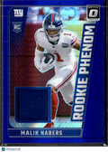 Malik Nabers 2024 Optic Blue Jersey Patch Rookie RC New York Giants