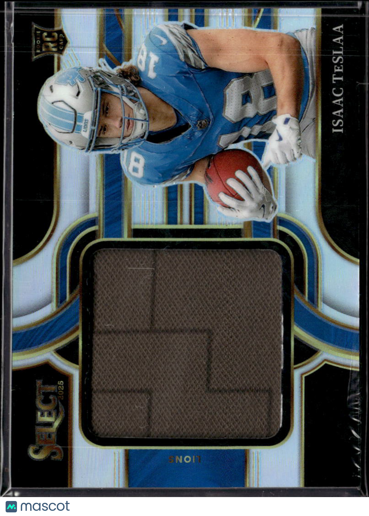 Isaac Teslaa 2025 Select Jersey Patch RC 59/149 Detroit Lions