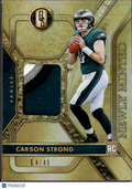 Carson Strong 2022 Gold Standard 4 Color Jersey Patch RC /49 Philadelphia Eagles