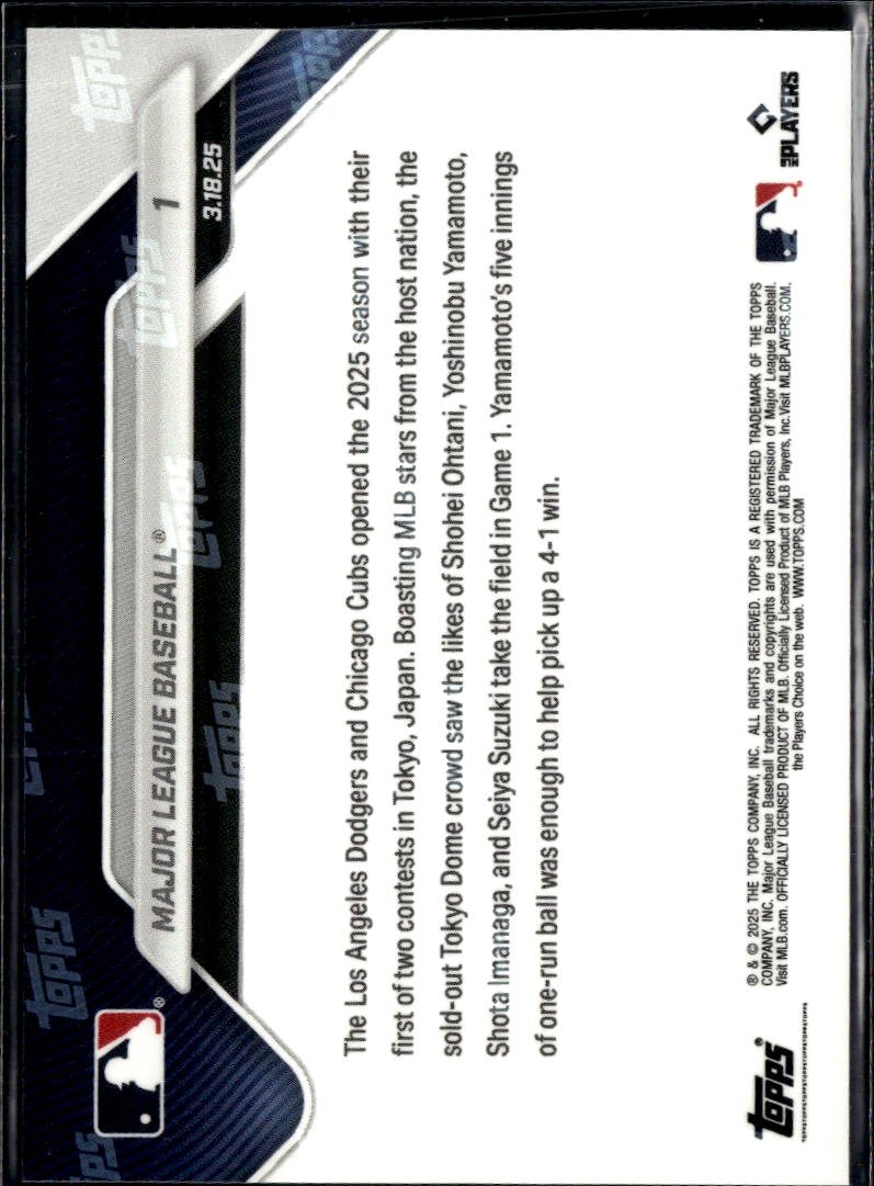 Play Ball! Dodgers and Cubs 2025 Topps Now Card Shohei Ohtani #1 LA Dodgers