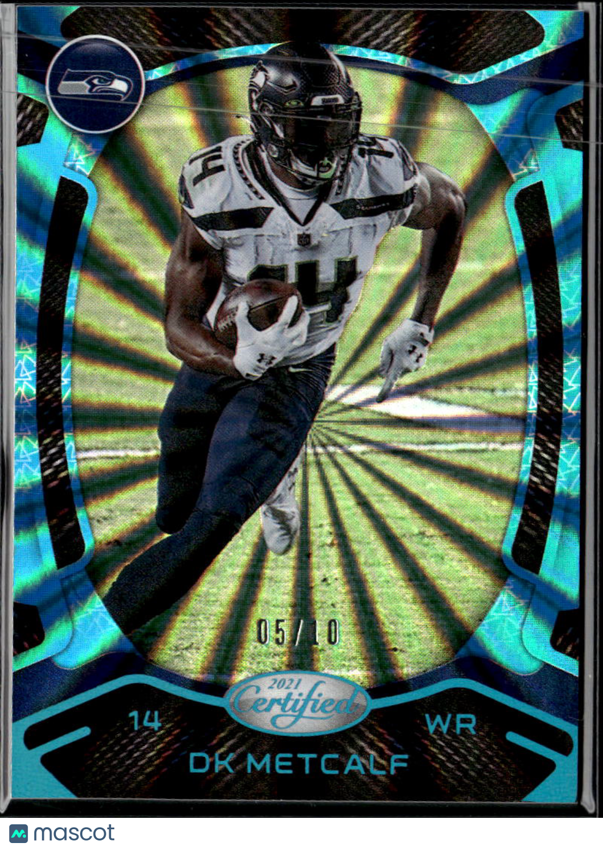 DK Metcalf 2021 Certified Mirror Teal 5/10 Seattle Seahawks