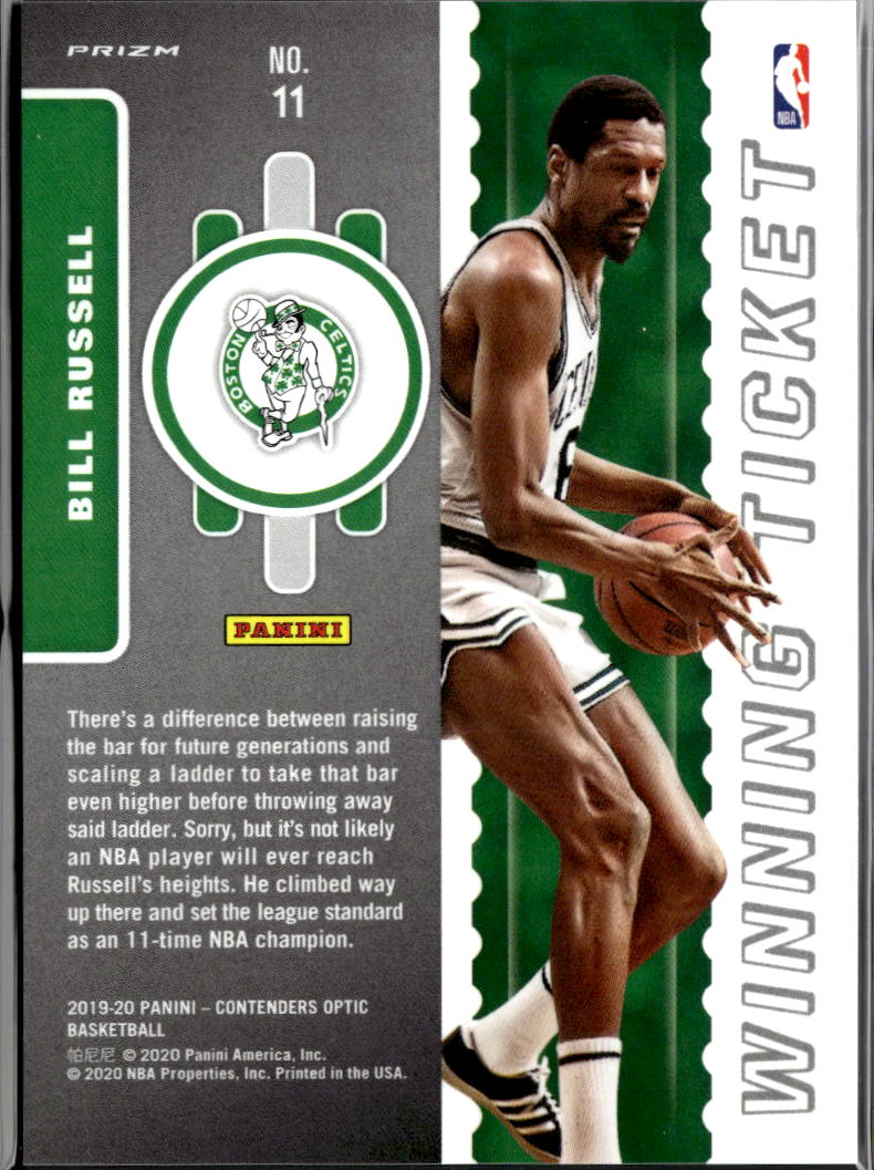 Bill Russell 2019-20 Contenders Optic Red Ice Prizm Boston Celtics
