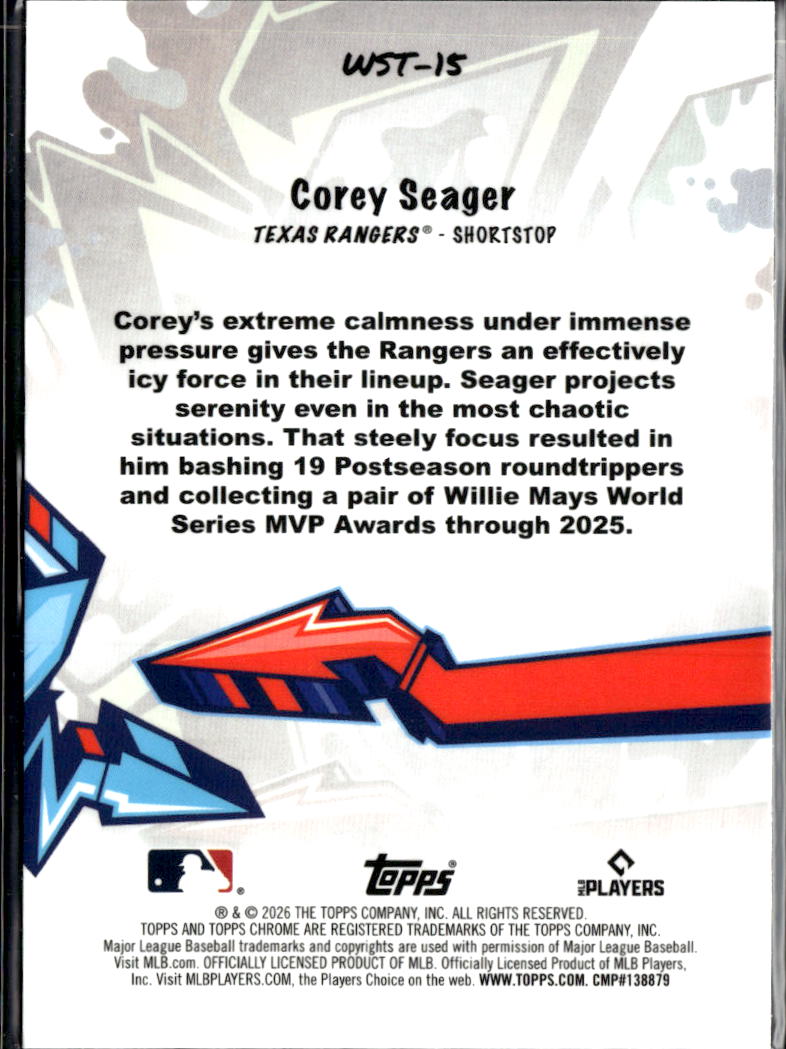 Corey Seager 2026 Topps Chrome Wild Style Refractor Texas Rangers