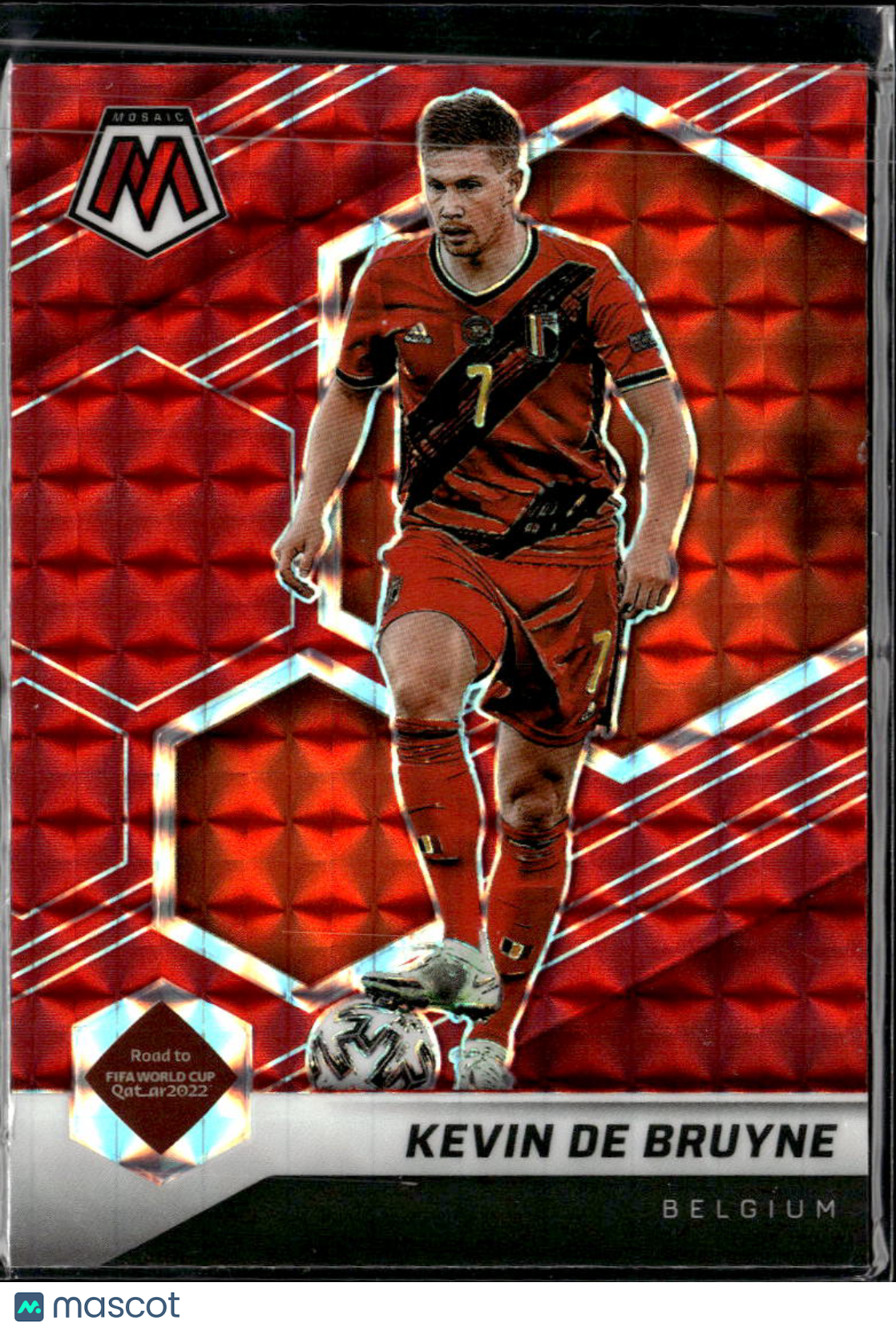 Kevin De Bruyne 2022 Panini Mosaic FIFA Road to World Cup Red Prizm Belgium