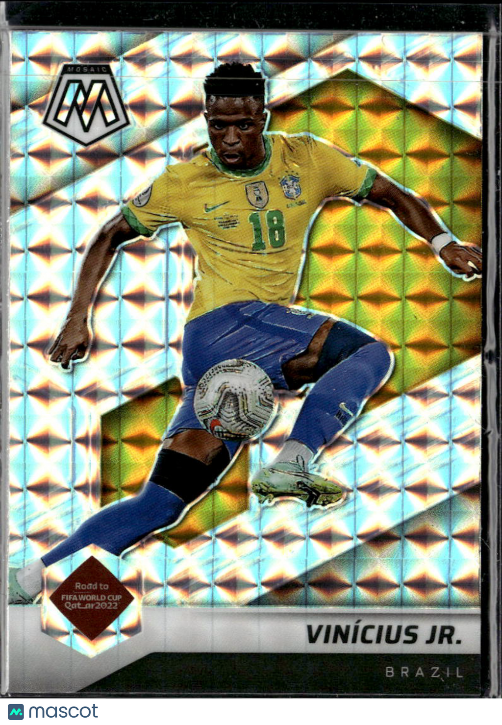 Vinícius Jr. 2022 Panini Mosaic Road to FIFA World Cup Mosaics Prizm Brazil