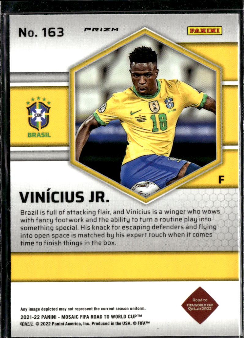 Vinícius Jr. 2022 Panini Mosaic Road to FIFA World Cup Mosaics Prizm Brazil
