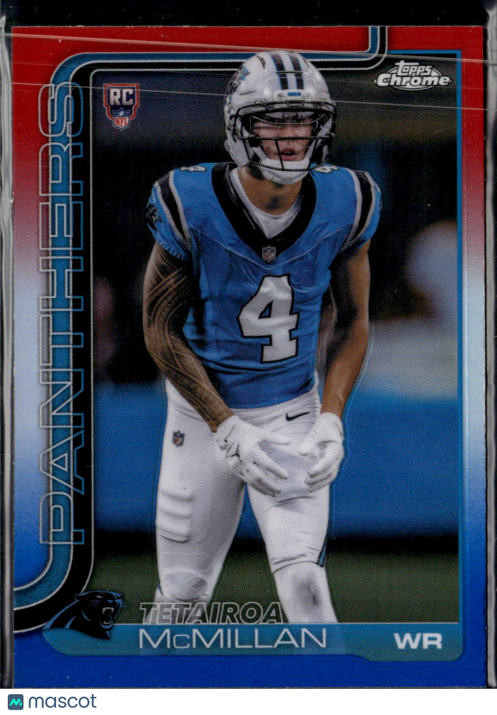 Tetairoa McMillan 2025 Topps Chrome Red White Blue Rookie RC Carolina Panthers