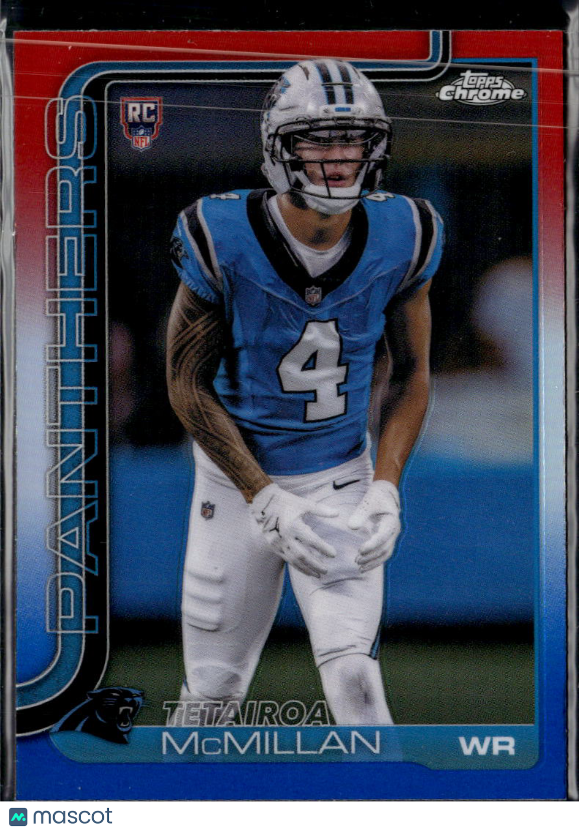 Tetairoa McMillan 2025 Topps Chrome Red White Blue Rookie RC Carolina Panthers