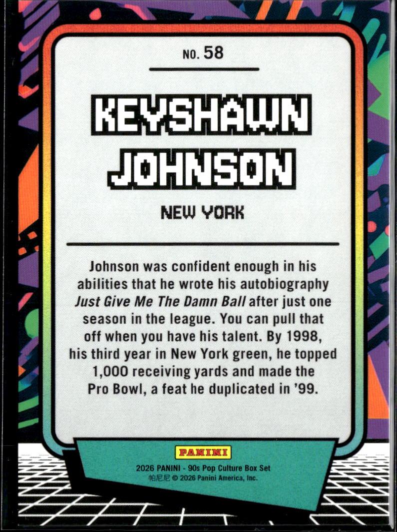 Keyshawn Johnson 2026 Panini 90s Pop Culture Box Set /199 New York Jets