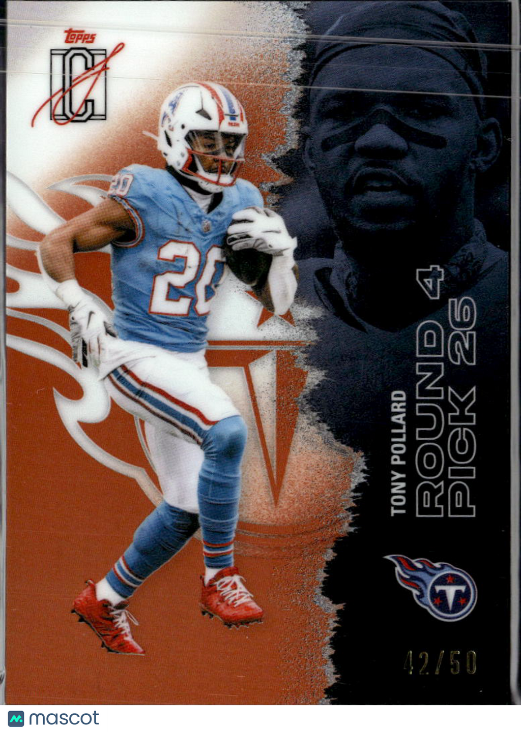 Tony Pollard 2025 Topps Signature Class Orange 42/50 Tennessee Titans