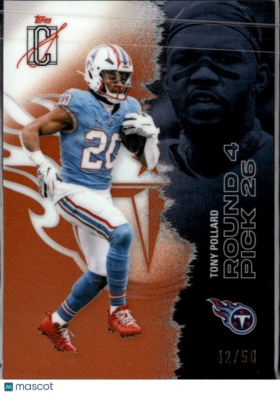 Tony Pollard 2025 Topps Signature Class Orange 42/50 Tennessee Titans
