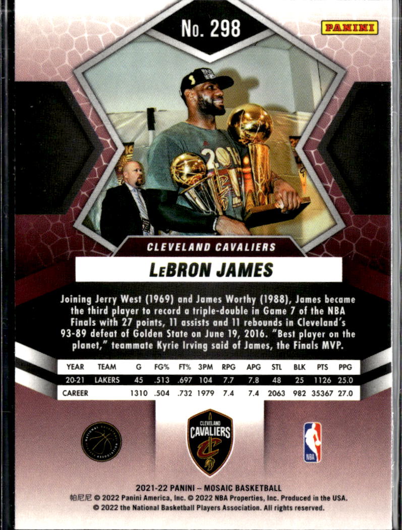LeBron James 2021-22 Mosaic Finals MVP Cleveland Cavaliers