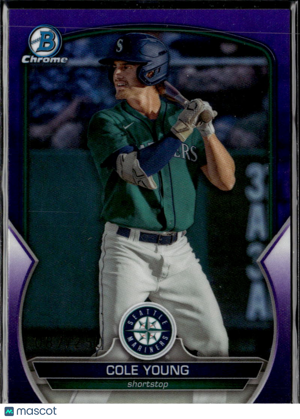 Cole Young 2023 Bowman Chrome Purple 87/250 Seattle Mariners