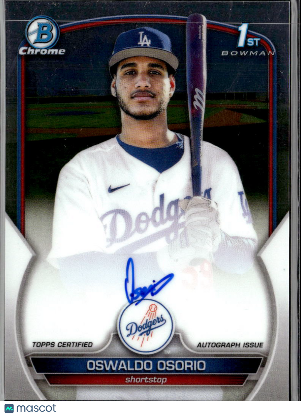 Oswaldo Osorio 2023 Bowman Chrome 1st Auto Autograph Los Angeles Dodgers