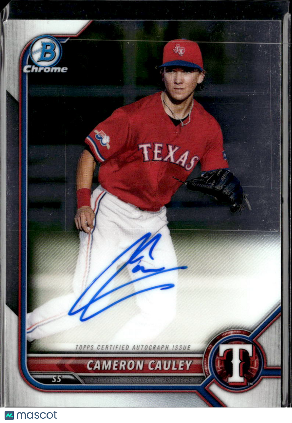 Cameron Cauley 2022 Bowman Chrome Auto Autograph Texas Rangers