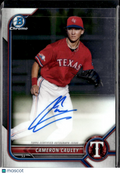 Cameron Cauley 2022 Bowman Chrome Auto Autograph Texas Rangers