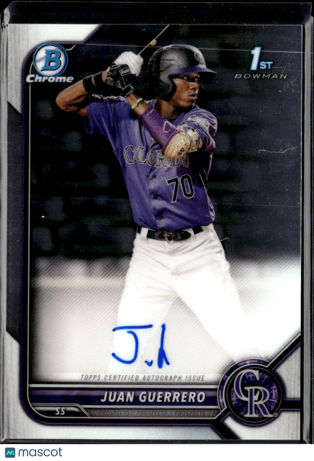 Juan Guerrero 2022 Bowman Chrome 1st Auto Autograph Colorado Rockies