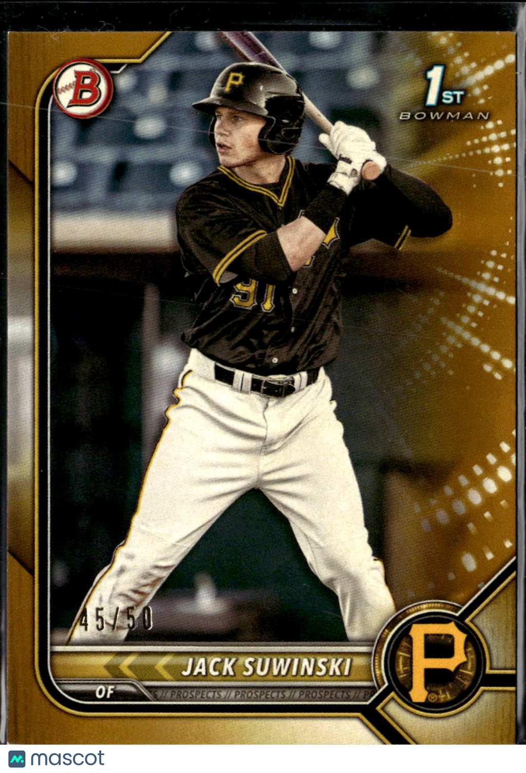 Jack Suwinski 2022 Bowman Prospects 1st Gold Paper 45/50 Pittsburgh Pirates