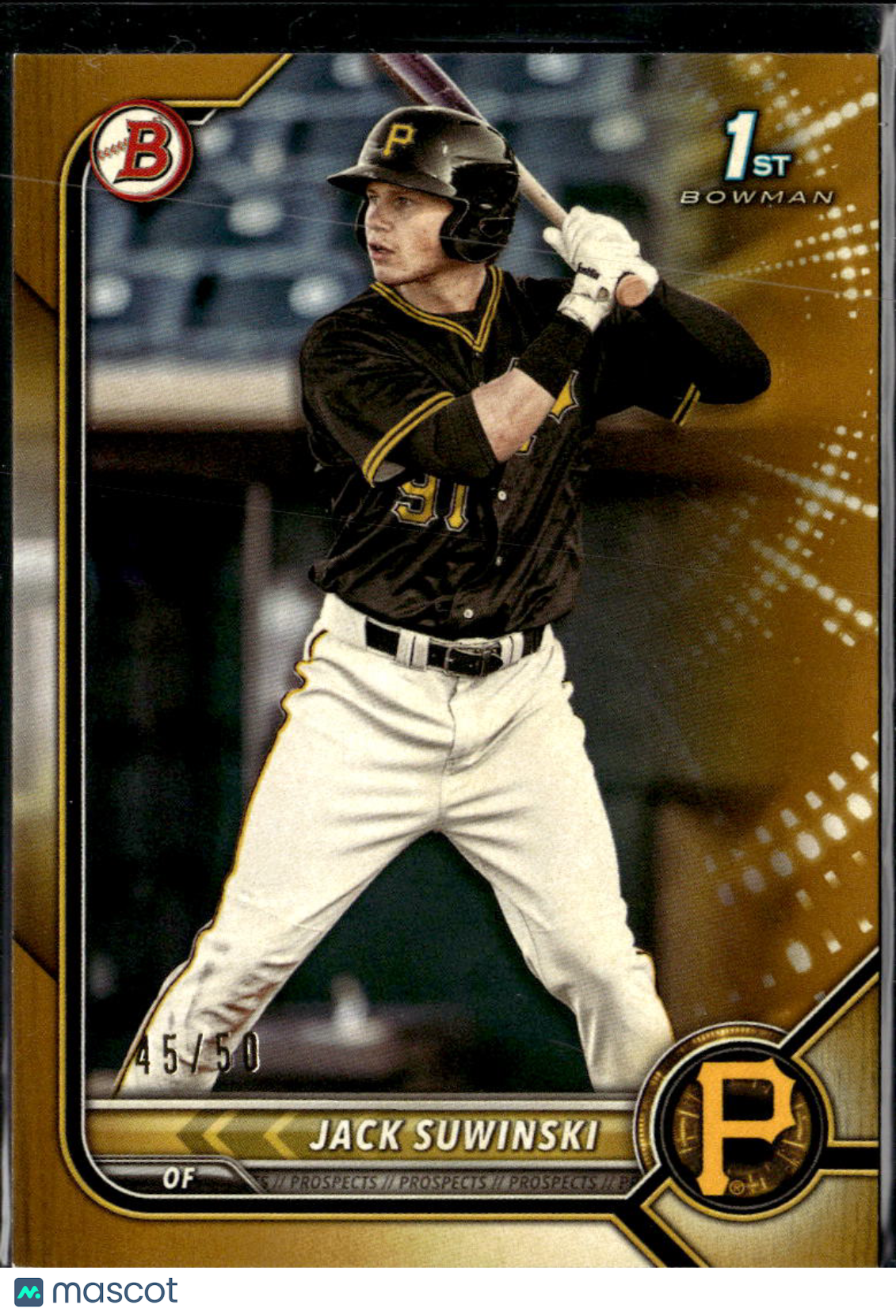 Jack Suwinski 2022 Bowman Prospects 1st Gold Paper 45/50 Pittsburgh Pirates