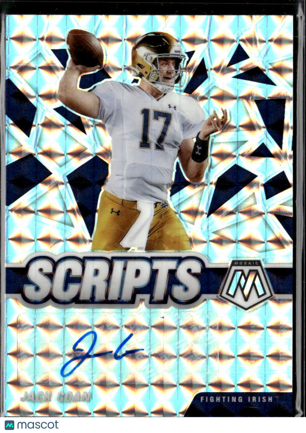 Jack Coan 2022 Mosaic Draft Picks Auto Autograph Notre Dame Fighting Irish