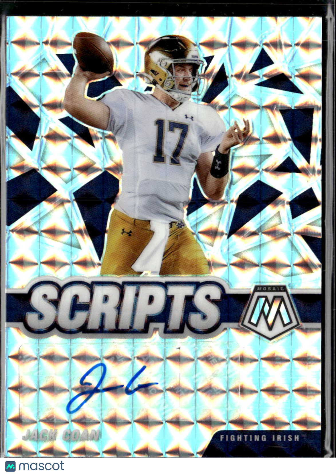 Jack Coan 2022 Mosaic Draft Picks Auto Autograph Notre Dame Fighting Irish