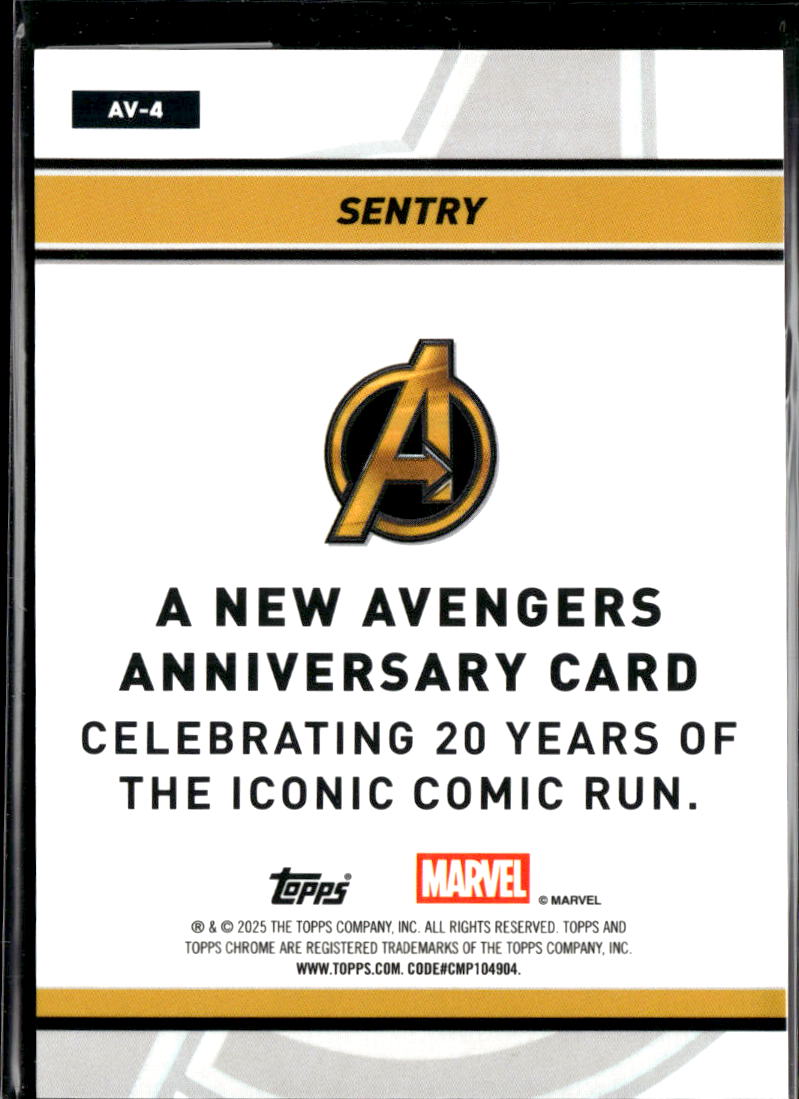Sentry 2025 Topps Chrome Marvel The New Avengers 20 Years Anniversary Card #AV-4