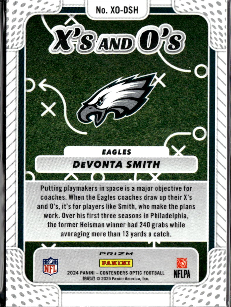 DeVonta Smith 2025 Contenders Optic X's and O's Silver Philadelphia Eagles